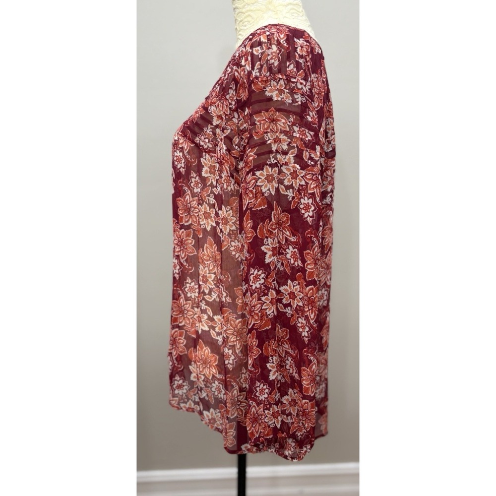 Sundance Womens Large 100% Silk Floral Peasant Blouse Imperial Gardens Boho Top - Picture 2 of 12
